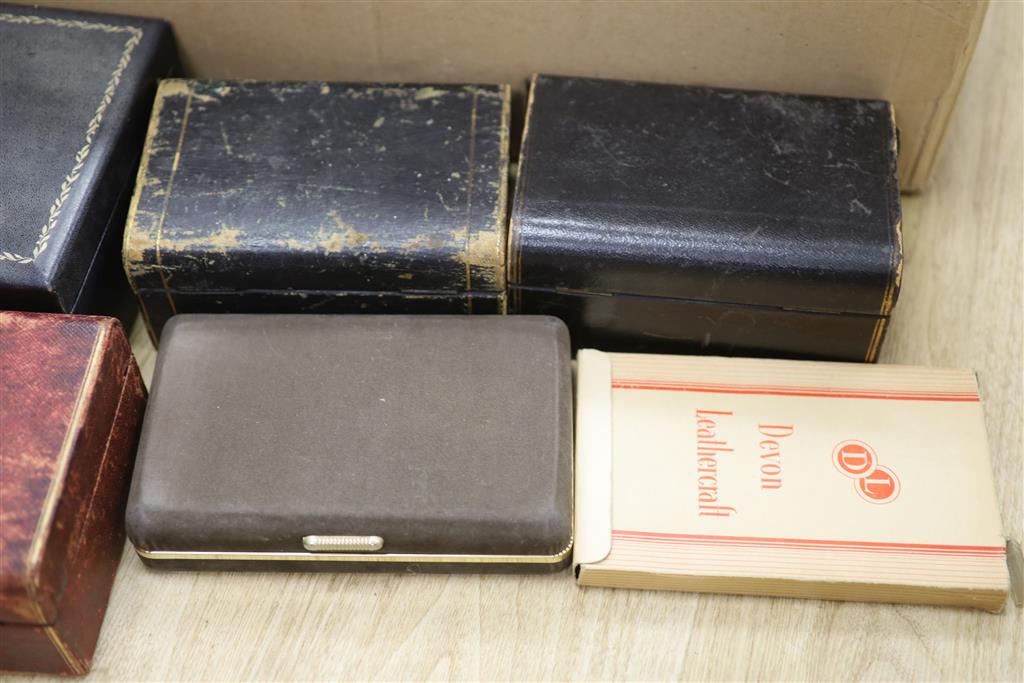 A collection of leather and other jewellery boxes
